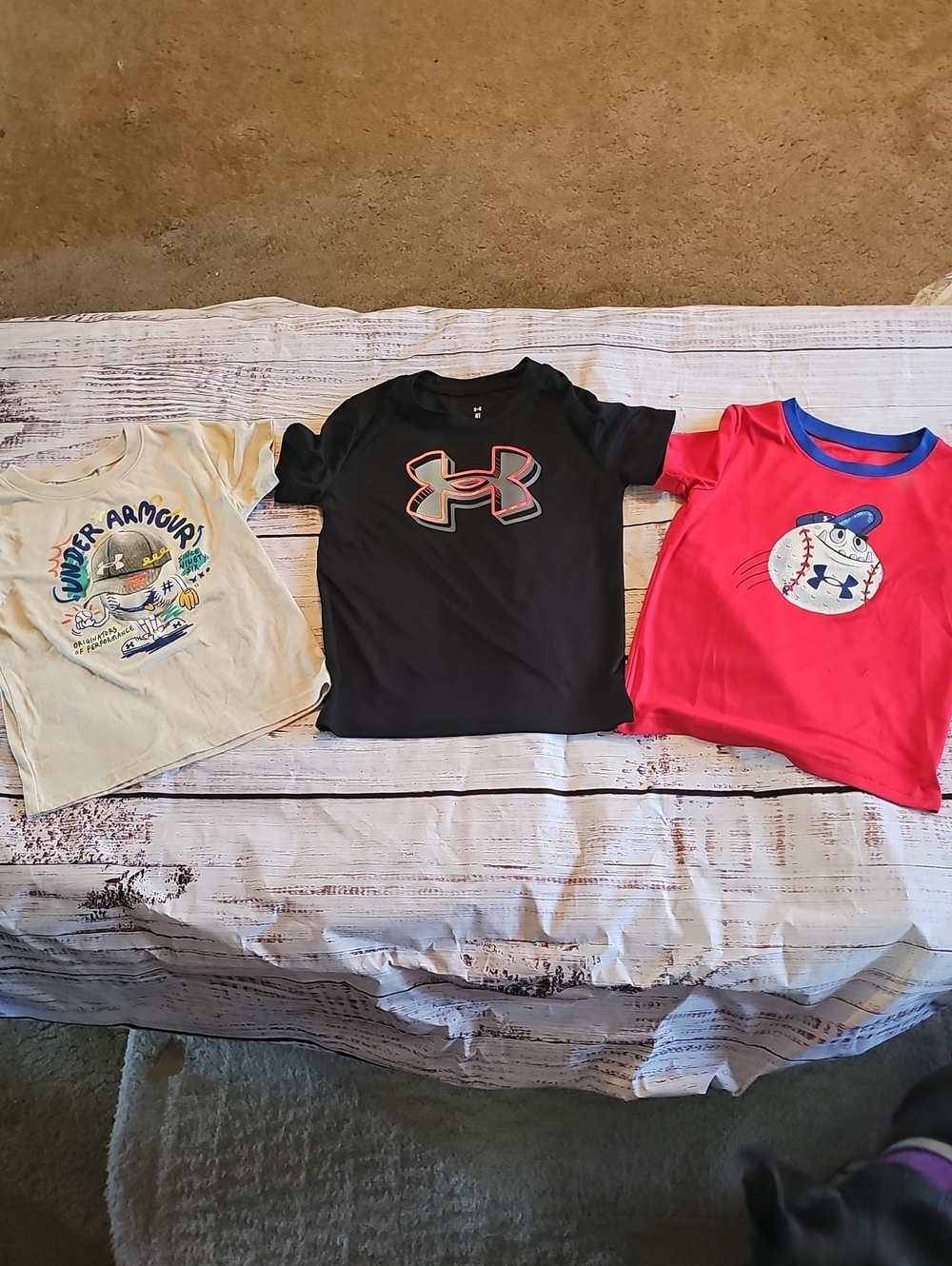 UNDER ARMOUR 3 LOT BOYS SHIRTS SIZE 4 & 4T EUC